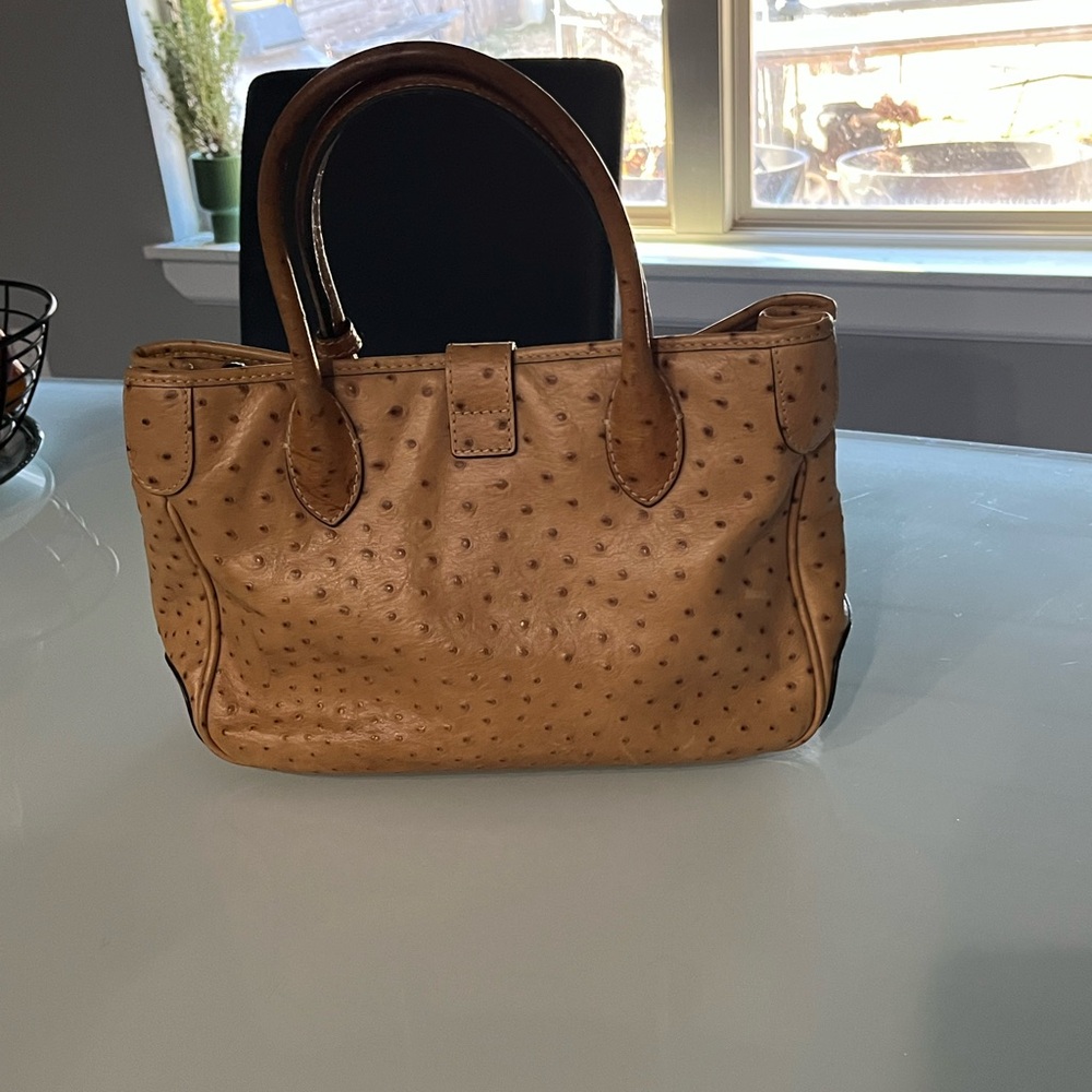 Dooney & Bourke Ostrich Leather Satchel. - Picture 5 of 13